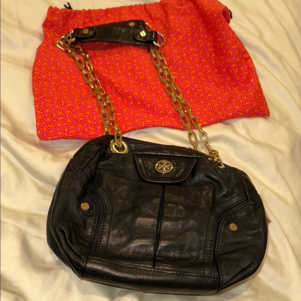 Tory Burch Black Leather Shoulder Bag